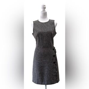 Loft heather grey tweed sheath sleeveless dress . size 4